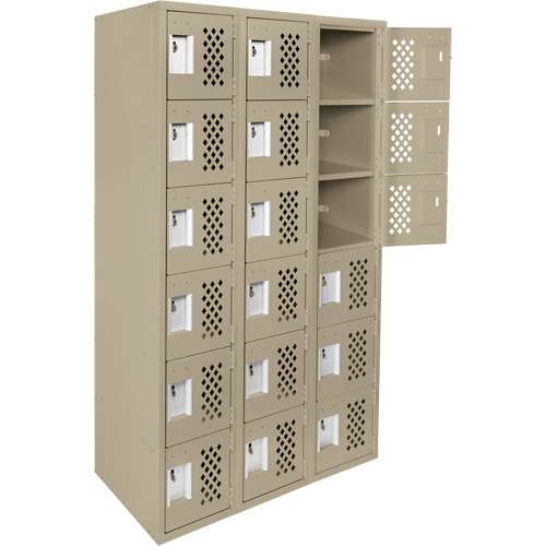 Petit casier perfor&eacute; Clean-Line, 6 niveaux, Bloc de 3, 15" x 72" x 12", Acier CSL Industriel Inc.