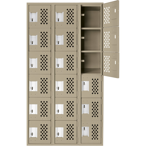 Petit casier perfor&eacute; Clean-Line, 6 niveaux, Bloc de 3, 15" x 72" x 12", Acier CSL Industriel Inc.