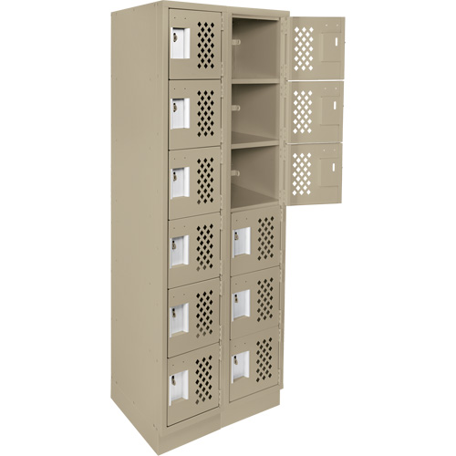 Petits casiers &eacute;conomiques assembl&eacute;s et perfor&eacute;s Clean Line, 6 niveaux, Bloc de 2, 18" x 72" x 12", Acier CSL Industriel Inc.