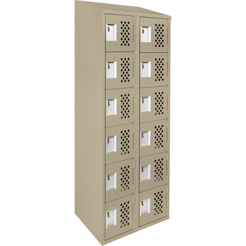 Petit casier perfor&eacute; Clean-Line, 6 niveaux, Bloc de 2, 12" x 72" x 12", Acier CSL Industriel Inc.