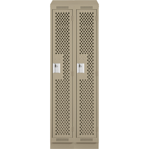 Clean Line Lockers, Bank of 2, 24" x 12" x 82", Steel, Beige, Rivet (Assembled), Perforated CSL Industriel Inc.