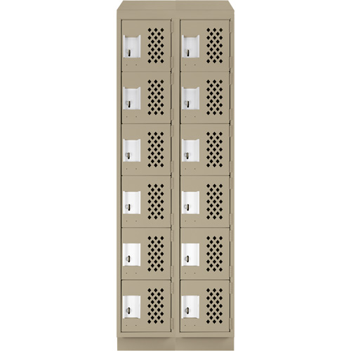 Assembled Lockerettes Clean Line Perforated Economy Lockers, 6 -tier, Bank of 2, 18" x 72" x 12", Steel CSL Industriel Inc.