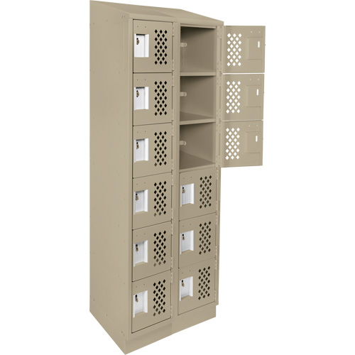 Assembled Lockerettes Clean Line Perforated Economy Lockers, 6 -tier, Bank of 2, 18" x 72" x 12", Steel CSL Industriel Inc.
