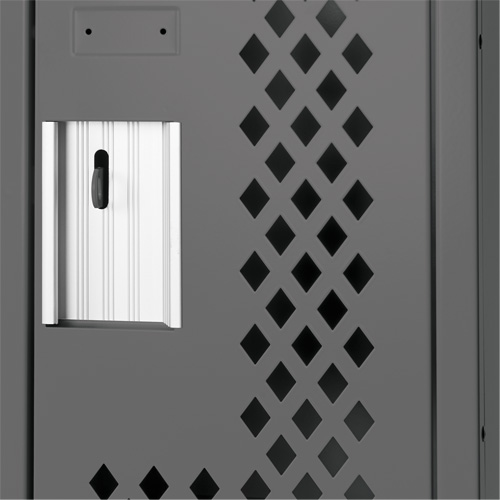 Clean Line Lockers, 2 -tier, Bank of 3, 36" x 12" x 82", Steel, Charcoal, Rivet (Assembled), Perforated CSL Industriel Inc.