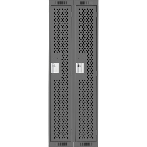Clean Line Lockers, Bank of 2, 24" x 12" x 72", Steel, Charcoal, Rivet (Assembled), Perforated CSL Industriel Inc.