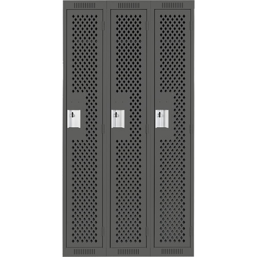 Casiers Clean Line, Bloc de 3, 36" x 12" x 72", Acier, Charbon, Rivet (assembl&eacute;), Perfor&eacute; CSL Industriel Inc.
