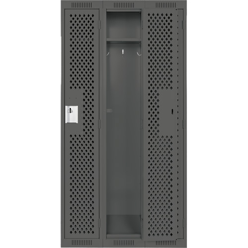 Casiers Clean Line, Bloc de 3, 36" x 12" x 72", Acier, Charbon, Rivet (assembl&eacute;), Perfor&eacute; CSL Industriel Inc.