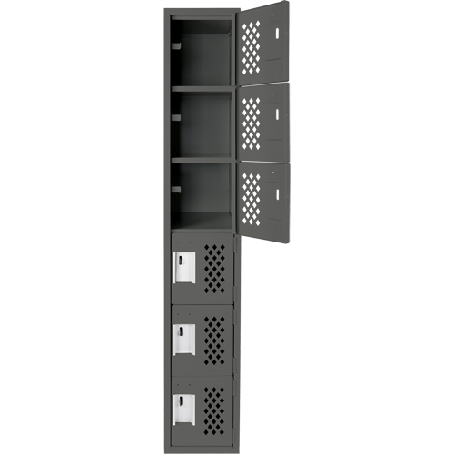 Clean-Line Perforated Lockerette, 6 -tier, 12" x 72" x 12", Steel CSL Industriel Inc.