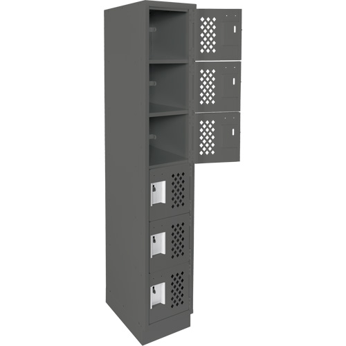 Assembled Lockerettes Clean Line Perforated Economy Lockers, 6 -tier, 18" x 72" x 12", Steel CSL Industriel Inc.
