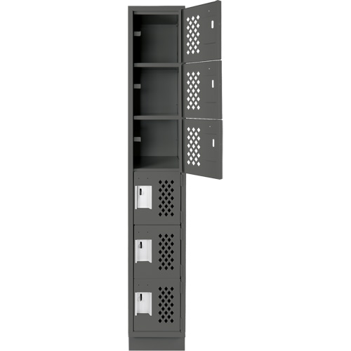 Assembled Lockerettes Clean Line Perforated Economy Lockers, 6 -tier, 18" x 72" x 12", Steel CSL Industriel Inc.