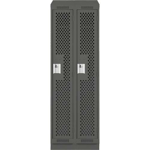 Clean Line Lockers, Bank of 2, 24" x 18" x 82", Steel, Charcoal, Rivet (Assembled), Perforated CSL Industriel Inc.
