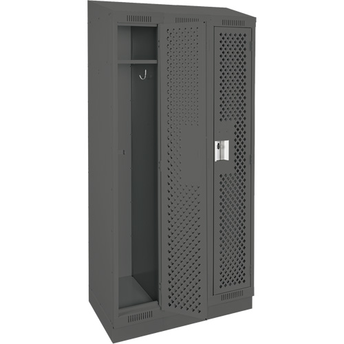 Casiers Clean Line, Bloc de 3, 36" x 18" x 82", Acier, Charbon, Rivet (assembl&eacute;), Perfor&eacute; CSL Industriel Inc.