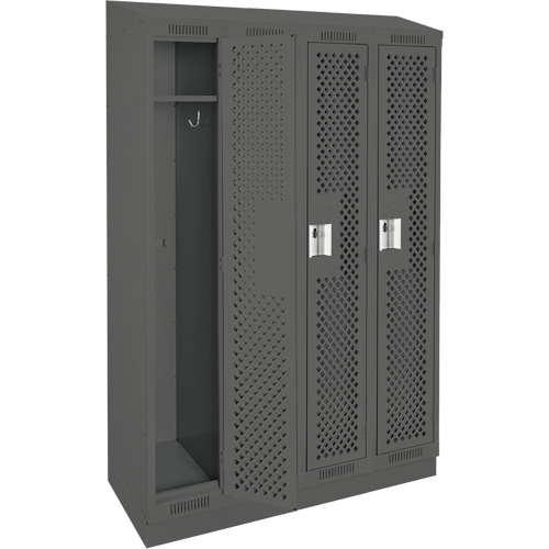 Casiers Clean Line, Bloc de 4, 48" x 18" x 82", Acier, Charbon, Rivet (assembl&eacute;), Perfor&eacute; CSL Industriel Inc.