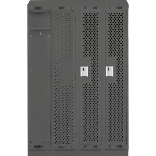 Casiers Clean Line, Bloc de 4, 48" x 18" x 82", Acier, Charbon, Rivet (assembl&eacute;), Perfor&eacute; CSL Industriel Inc.
