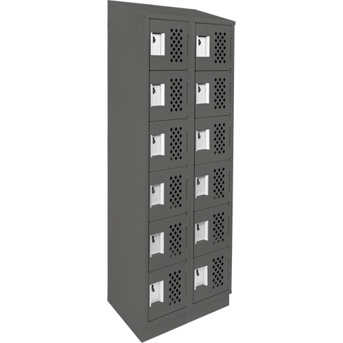 Assembled Lockerettes Clean Line Perforated Economy Lockers, 6 -tier, Bank of 2, 18" x 72" x 12", Steel CSL Industriel Inc.