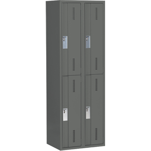 Casiers robustes Concorde, 2 niveaux, Bloc de 2, 24" x 18" x 72", Acier, Charbon, Soud&eacute; (assembl&eacute;) CSL Industriel Inc.