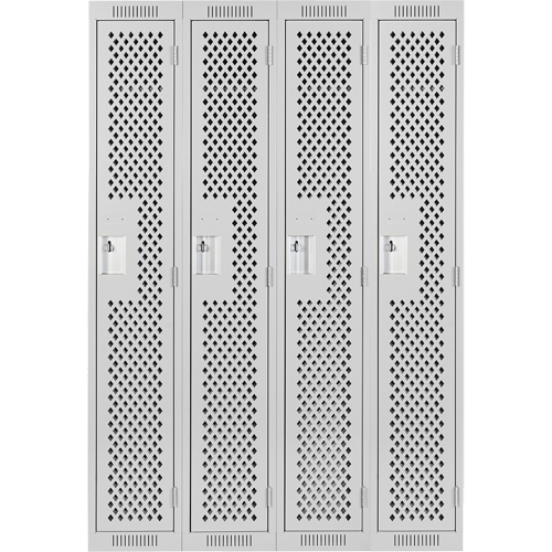 Casiers Clean Line, Bloc de 4, 48" x 12" x 72", Acier, Gris, Rivet (assembl&eacute;), Perfor&eacute; CSL Industriel Inc.