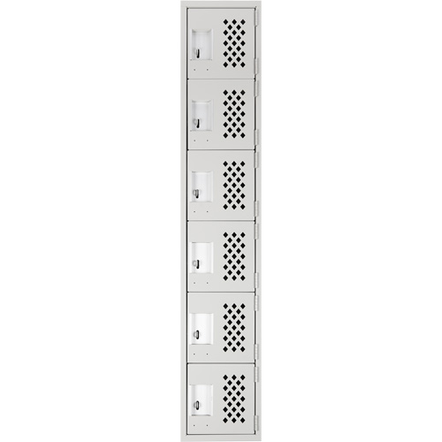 Clean-Line Perforated Lockerette, 6 -tier, 15" x 72" x 12", Steel CSL Industriel Inc.