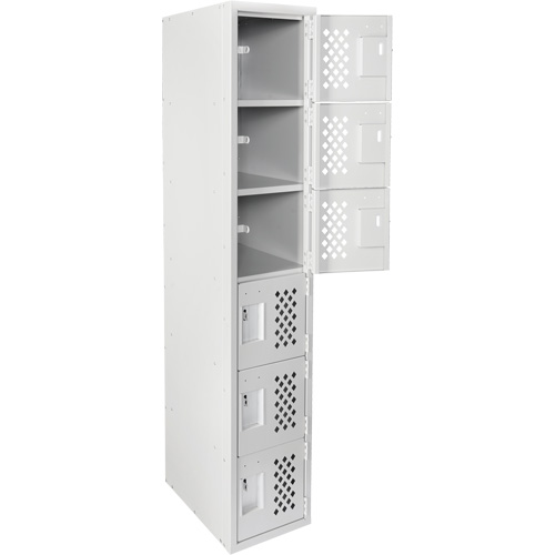 Clean-Line Perforated Lockerette, 6 -tier, 15" x 72" x 12", Steel CSL Industriel Inc.