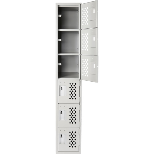 Clean-Line Perforated Lockerette, 6 -tier, 15" x 72" x 12", Steel CSL Industriel Inc.