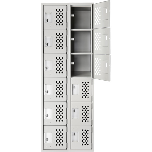 Clean Line Lockerettes, 6 -tier, Bank of 2, 18" x 72" x 12", Steel CSL Industriel Inc.