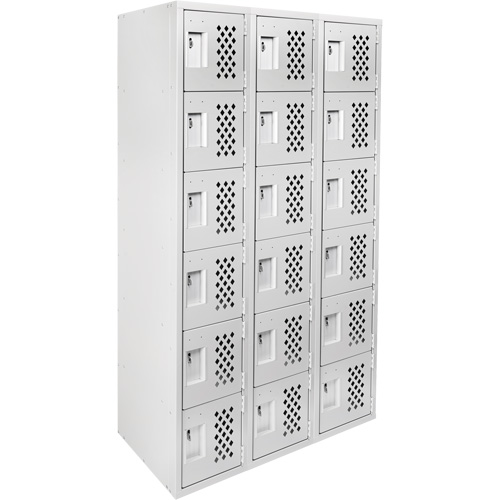 Petit casier perfor&eacute; Clean-Line, 6 niveaux, Bloc de 3, 15" x 72" x 12", Acier CSL Industriel Inc.