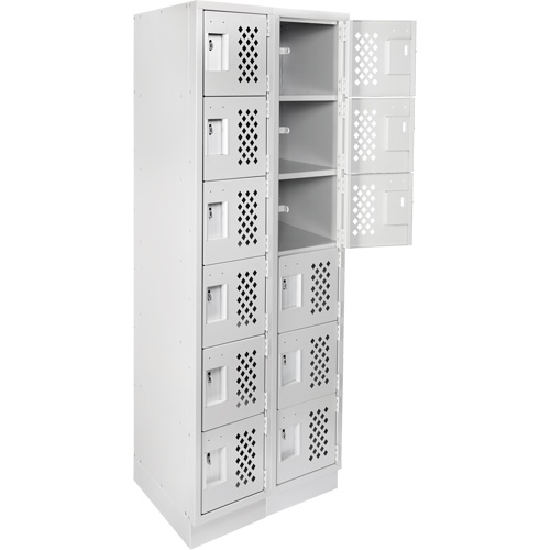Assembled Lockerettes Clean Line Perforated Economy Lockers, 6 -tier, Bank of 2, 18" x 72" x 12", Steel CSL Industriel Inc.
