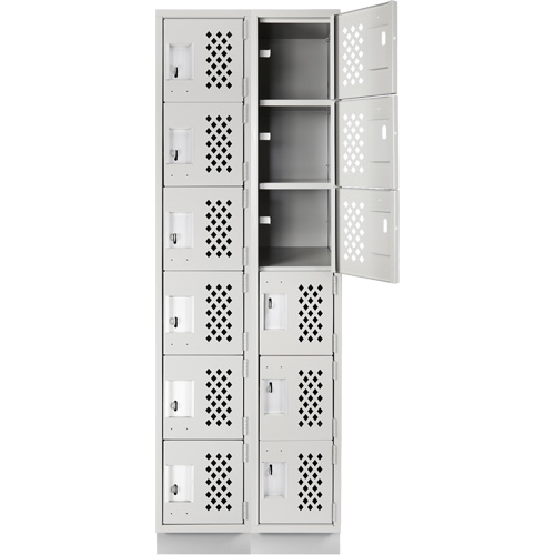 Assembled Lockerettes Clean Line Perforated Economy Lockers, 6 -tier, Bank of 2, 18" x 72" x 12", Steel CSL Industriel Inc.