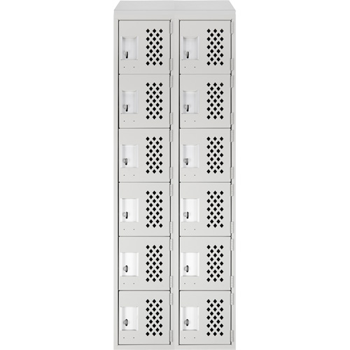 Clean-Line Perforated Lockerette, 6 -tier, Bank of 2, 12" x 72" x 12", Steel CSL Industriel Inc.