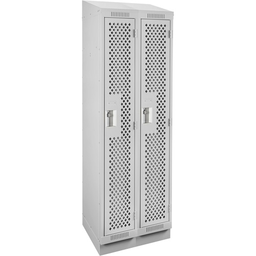 Clean Line Lockers, Bank of 2, 24" x 18" x 82", Steel, Grey, Rivet (Assembled), Perforated CSL Industriel Inc.