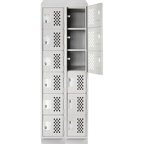 Assembled Lockerettes Clean Line Perforated Economy Lockers, 6 -tier, Bank of 2, 18" x 72" x 12", Steel CSL Industriel Inc.