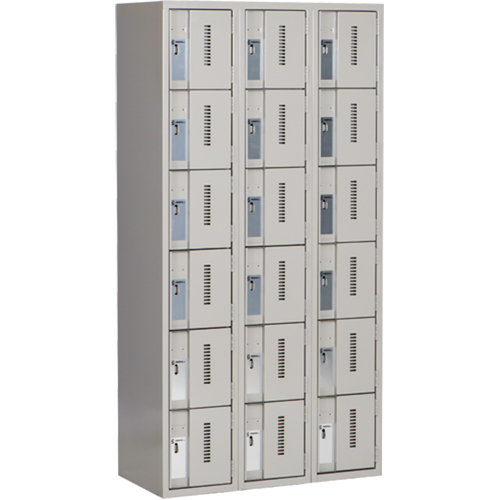 Concorde Heavy-Duty Lockers, 6 -tier, Bank of 3, 36" x 18" x 72", Steel, Grey, Welded (Assembled) CSL Industriel Inc.