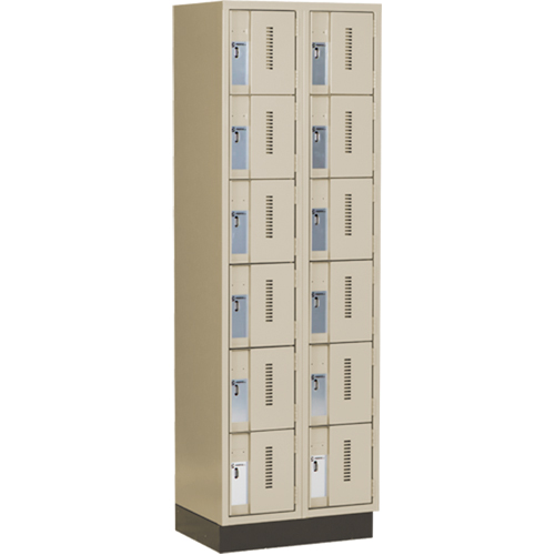 Concorde Heavy-Duty Lockers, 6 -tier, Bank of 2, 24" x 18" x 76", Steel, Beige, Welded (Assembled) CSL Industriel Inc.