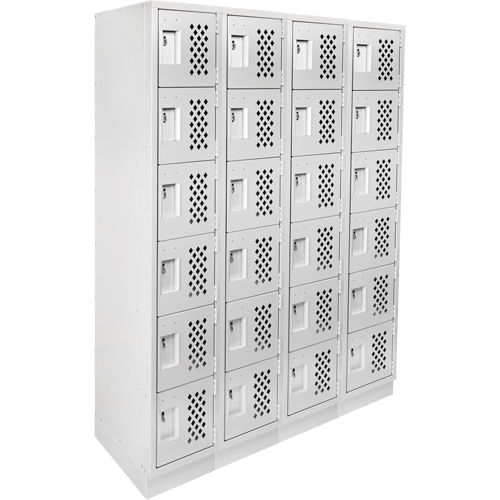 Casiers &eacute;conomiques perfor&eacute;s et assembl&eacute;s Clean Line, 6 niveaux, Bloc de 4, 18" x 72" x 12", Acier CSL Industriel Inc.