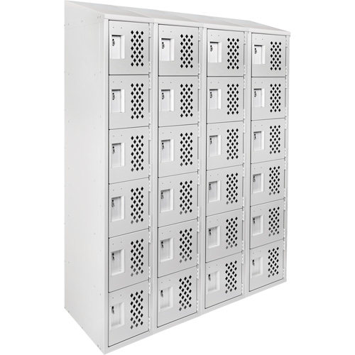 Assembled Clean Line Perforated Economy Lockers, 6 -tier, Bank of 4, 18" x 72" x 12", Steel CSL Industriel Inc.