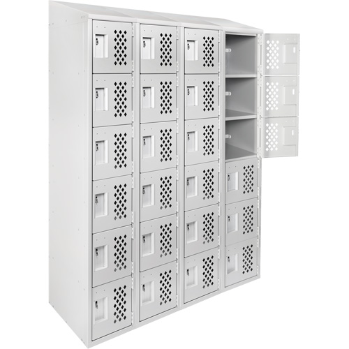 Assembled Clean Line Perforated Economy Lockers, 6 -tier, Bank of 4, 18" x 72" x 12", Steel CSL Industriel Inc.