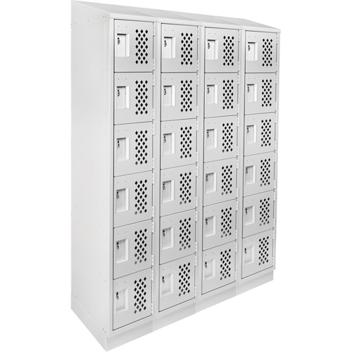 Casiers &eacute;conomiques perfor&eacute;s et assembl&eacute;s Clean Line, 6 niveaux, Bloc de 4, 18" x 72" x 12", Acier CSL Industriel Inc.