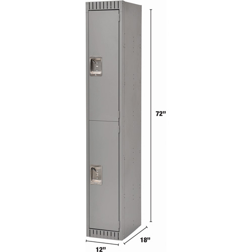 Lockers, 2 -tier, 12" x 18" x 72", Steel, Grey, Rivet (Assembled) CSL Industriel Inc.