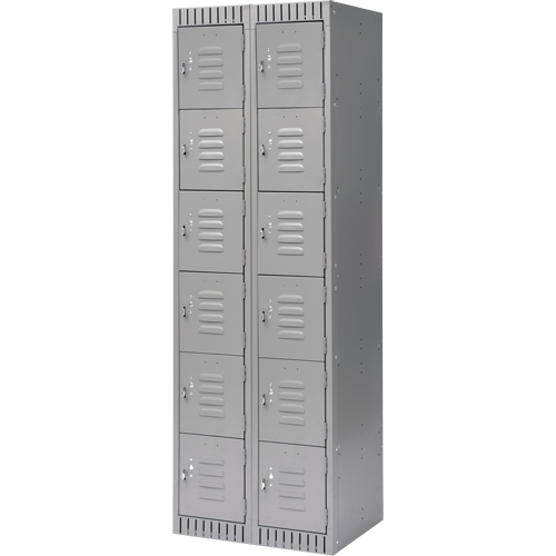 Casiers, 6 niveaux, Bloc de 2, 24" x 18" x 72", Acier, Gris, D&eacute;mont&eacute; CSL Industriel Inc.