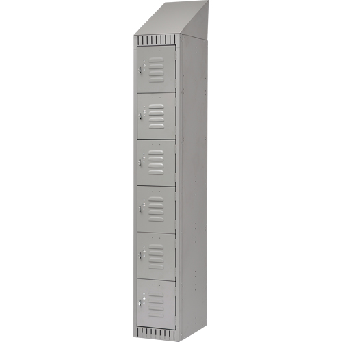 Lockers, 6 -tier, 12" x 18" x 82", Steel, Grey, Knocked Down CSL Industriel Inc.