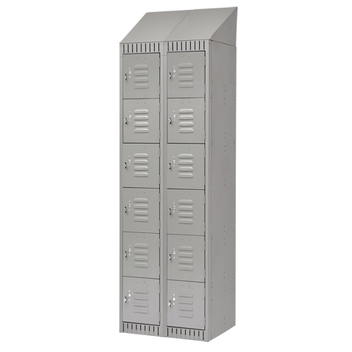 Casiers, 6 niveaux, Bloc de 2, 24" x 18" x 82", Acier, Gris, D&eacute;mont&eacute; CSL Industriel Inc.