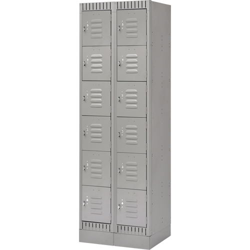 Casiers, 6 niveaux, Bloc de 2, 24" x 18" x 76", Acier, Gris, D&eacute;mont&eacute; CSL Industriel Inc.