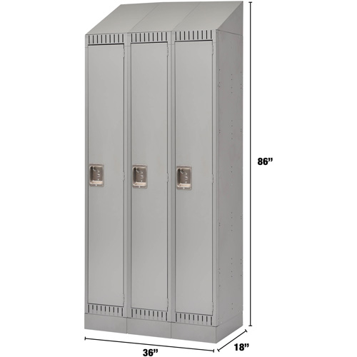 Casiers, Bloc de 3, 36" x 18" x 86", Acier, Gris, D&eacute;mont&eacute; CSL Industriel Inc.