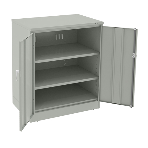 Deluxe Counter High Cabinet, Steel, 2 Shelves, 42" H x 36" W x 24" D, Light Grey CSL Industriel Inc.