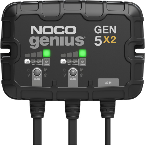 Chargeur de batterie embarqu&eacute; &agrave; 2 sorties de 10 amp&egrave;res Gen5X2 Genius CSL Industriel Inc.