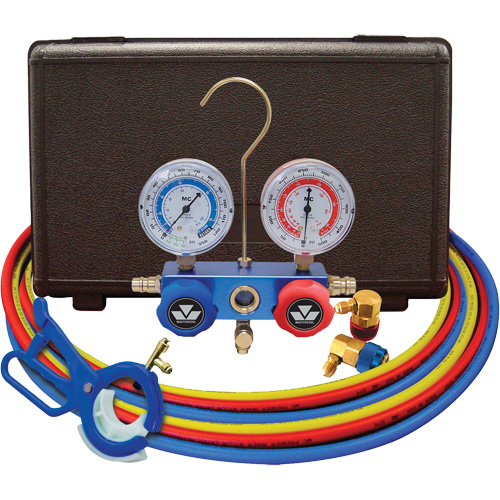 Dual Manifold Gauge Set with 3-in-1 Side Mount Can Tap Valve CSL Industriel Inc.