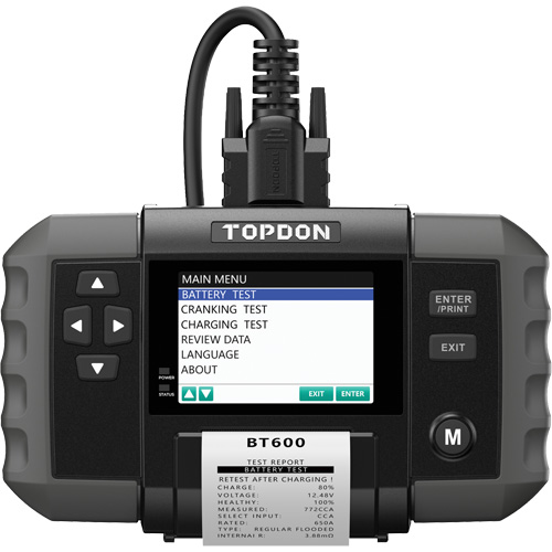 BT600 12V Battery & 12V/24V System Tester with Built-in Printer CSL Industriel Inc.