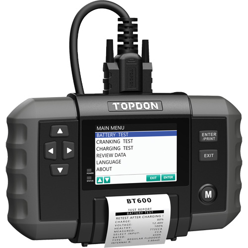 BT600 12V Battery & 12V/24V System Tester with Built-in Printer CSL Industriel Inc.