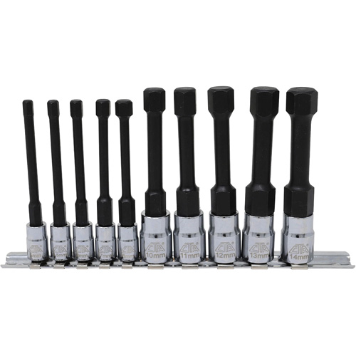 Metric Hex Socket Bit Set with Reduced Shank, 10 Pieces, 1/4"/3/8" Drive Size CSL Industriel Inc.