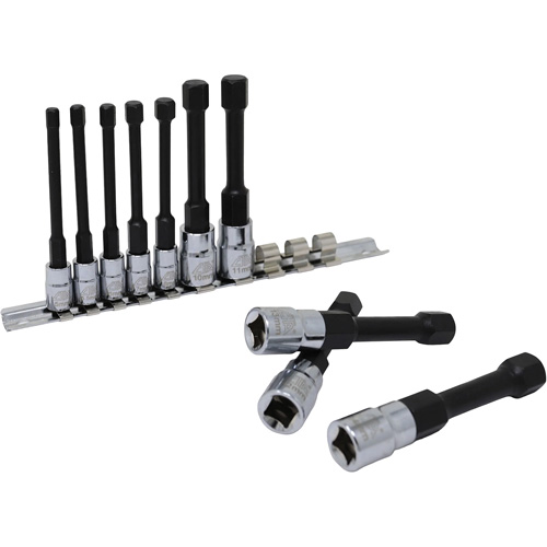 Metric Hex Socket Bit Set with Reduced Shank, 10 Pieces, 1/4"/3/8" Drive Size CSL Industriel Inc.